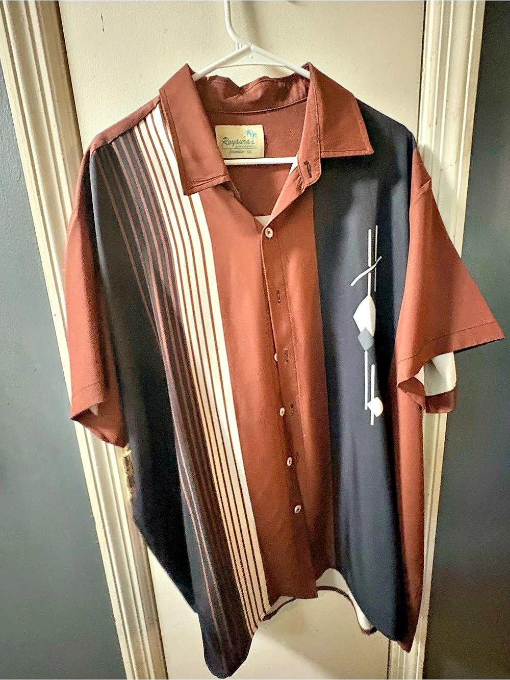 Rayonava Men's Geometric Button-Up Shirt XXL Like New